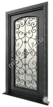 Дверь с терморазрывом со стеклом и ковкой - купить от производителя Мосдвери Дверь с терморазрывом со стеклом и ковкой